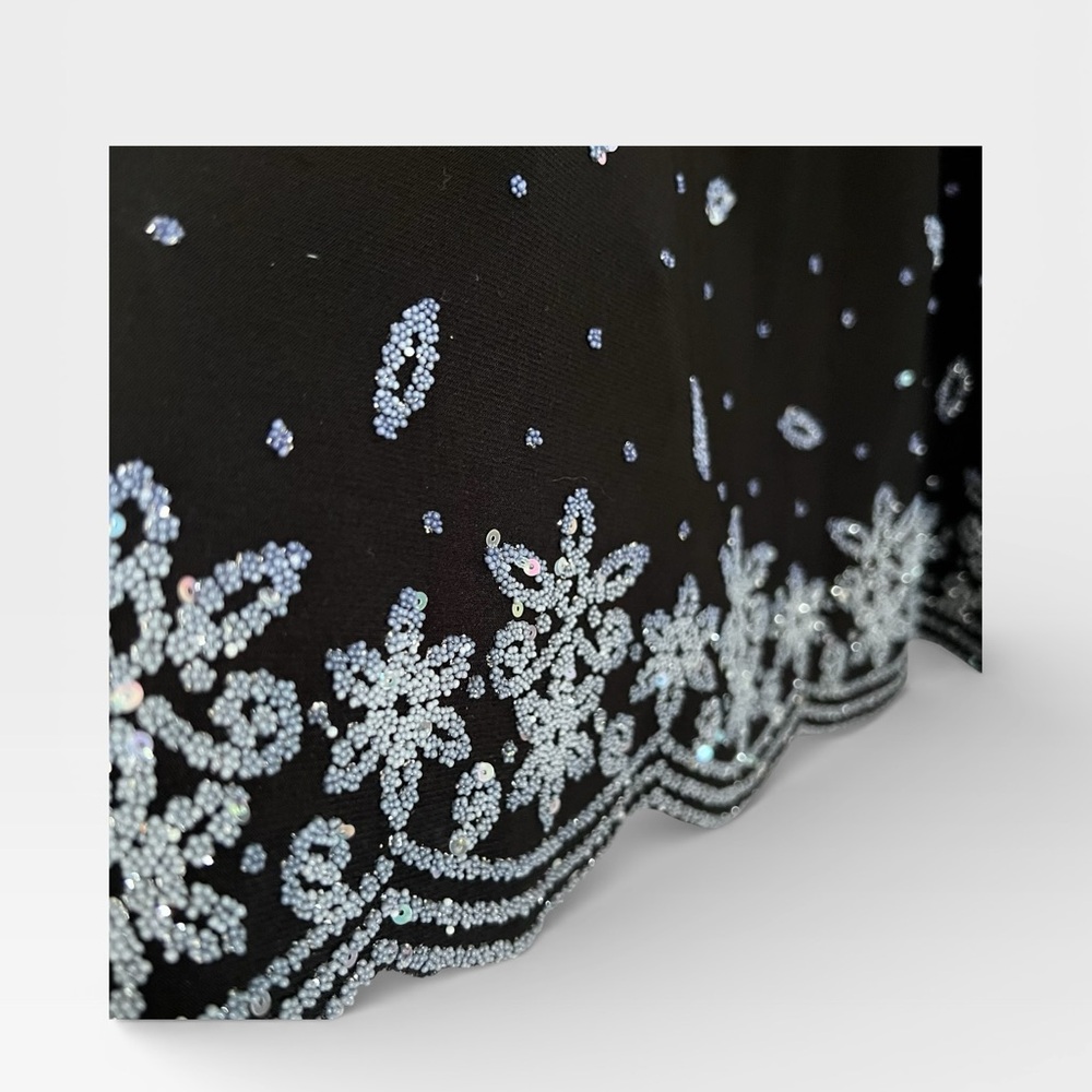 Elegant Black Beaded Sequin Dressy Tank Top - Picture 8 of 9